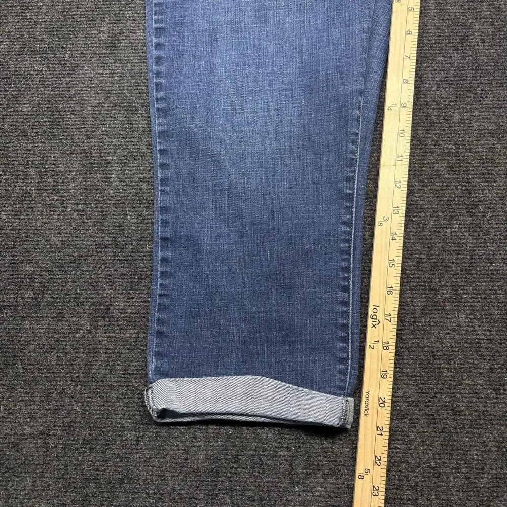 Levi's Womens Denim Capri Jeans Size 33 Medium Wash Cuffed Cropped Red Tab
